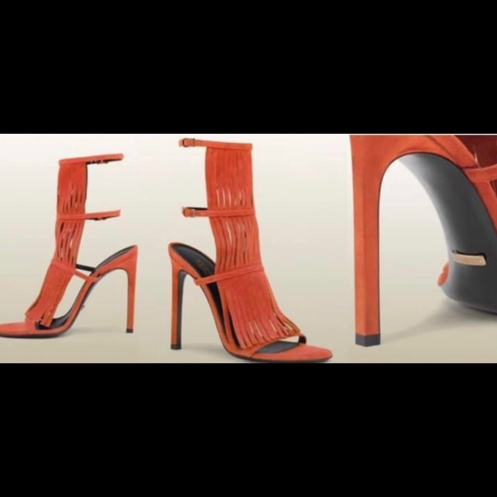 Gucci Becky Suede Fringe Heels